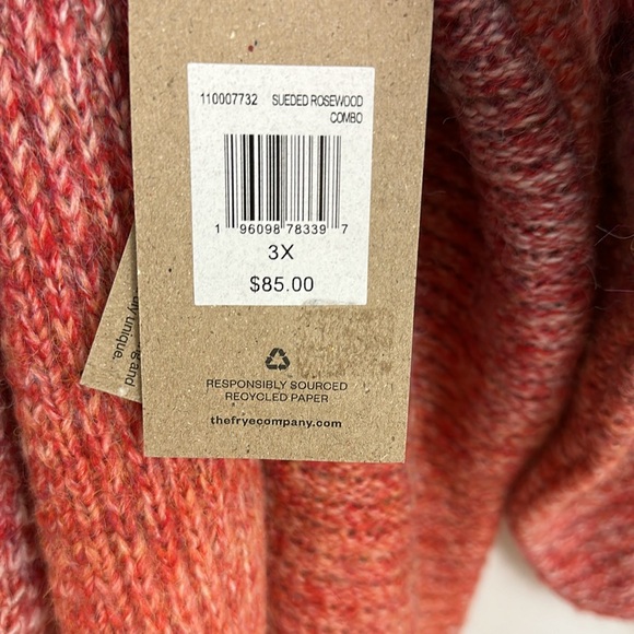 Frye and Co. Womens Long Sleeve Open Front Wool Blend Red Ombre Cardigan 3X  NWT - Picture 8 of 10
